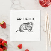 Gopher It Funny Gopher Pun Serviette (Beispiel)