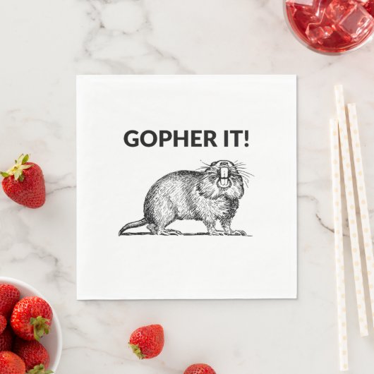 Gopher It Funny Gopher Pun Serviette (Beispiel)