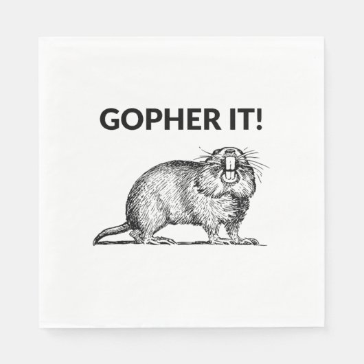 Gopher It Funny Gopher Pun Serviette (Vorderseite)