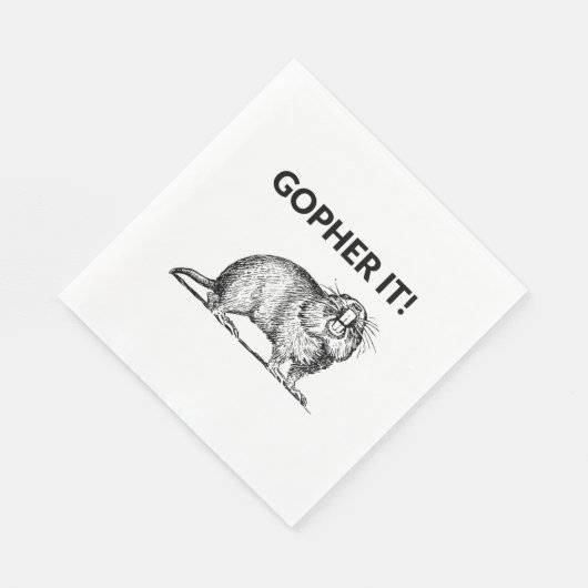 Gopher It Funny Gopher Pun Serviette (Ecke)