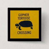 Gopher-Schildkröte, die 2 kreuzt Button (Vorderseite)