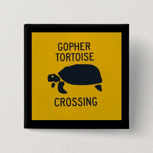 Gopher-Schildkröte, die 2 kreuzt Button (Vorderseite)