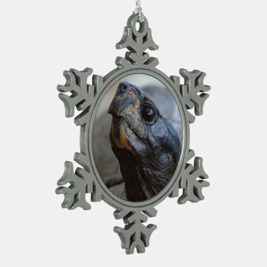 Gopher-Schildkröte Schneeflocken Zinn-Ornament (Links)