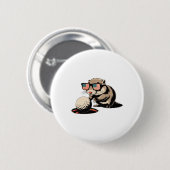 Gopher-Tier schiebt Golfball aus dem Loch heraus L Button (Vorne & Hinten)