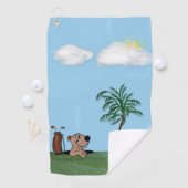 Gopher u. Palme auf lustigem Golf-Tuch Golfhandtuch (Insitu)