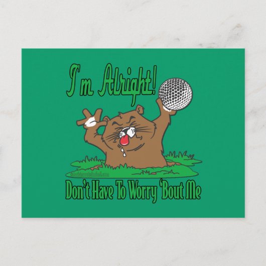 Gopher und der Golfball Postkarte (Vorderseite)