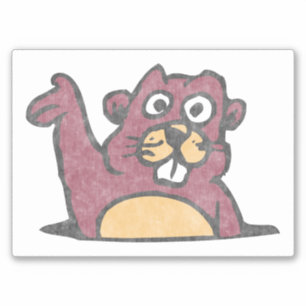 Gopher Vintag Style Distressed (weiß) Aufkleber