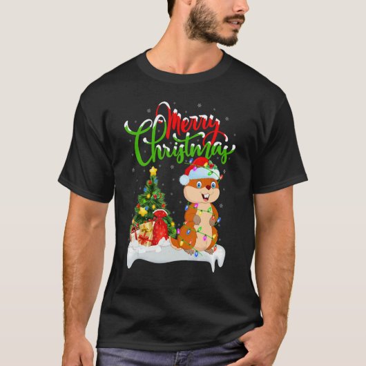 Gopher Xmas Decorations Santa Gopher Christmas T-Shirt (Vorderseite)
