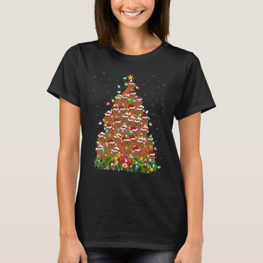 Gopher  Xmas Lights Santa Gopher Christmas Tree T-Shirt (Vorderseite)