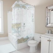 Gorda zu St. Thomas und St. Croix Wasserkarte Duschvorhang (Beispiel)