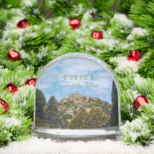 GORDES, HILLTOP VILLAGE IN PROVENCE, FRANCE SCHNEEKUGELN (Weihnachten)