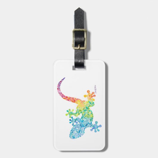 Gordie, der Gecko-Gepäcktag Gepäckanhänger (Vorderseite vertikal)