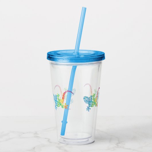 Gordie die Geckotrommel Acryltrinkbecher (Rückseite)