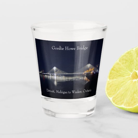 Gordie Howe Bridge Shotglas Schnapsglas (Vorderseite)
