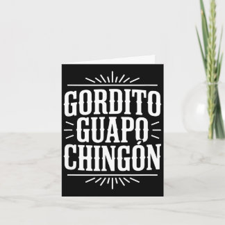 Gordito guapo chingon funny vintage western saying karte
