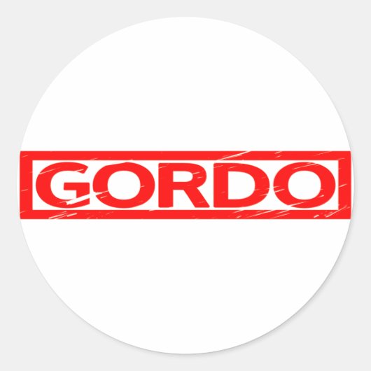 Gordo Briefmarke Runder Aufkleber (Vorderseite)