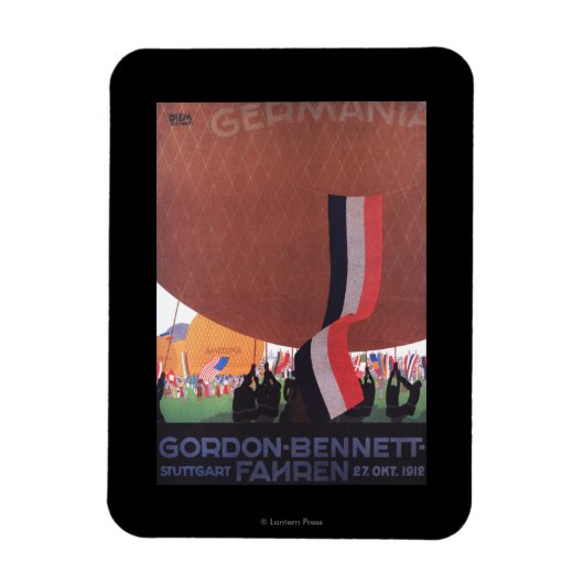 Gordon Bennett Heißluftballon-Rennen Magnet (Vertikal)
