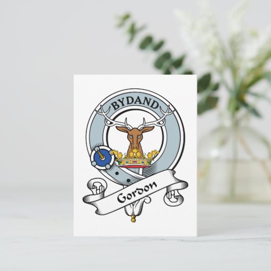 Gordon Clan Abzeichen Postkarte (Stehend Vorderseite)