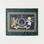 Gordon Clan Badge & Tartan Wandteppich (Vorderseite (Horizontal))