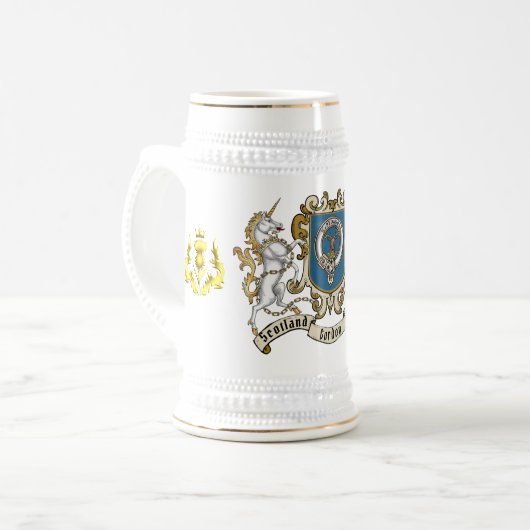 Gordon Clan Badge & Unicorn Bierglas (Vorderseite Links)
