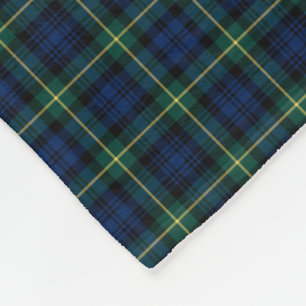 Gordon Clan Royal Blue und Green Tartan Fleecedecke