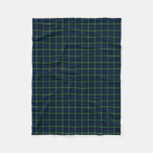 Gordon Clan Royal Blue und Green Tartan Fleecedecke (Vorderseite)