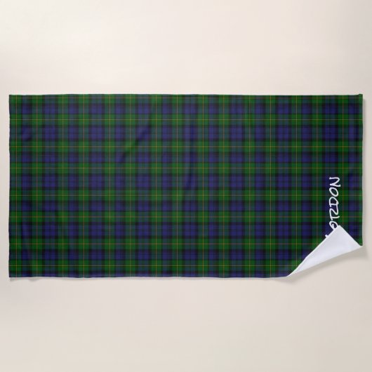 Gordon Clan Tartan Kariert Beach Towel Strandtuch (Vorderseite)
