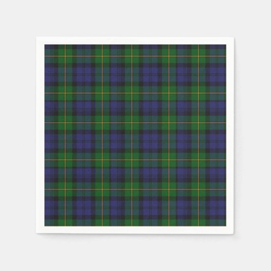 Gordon Clan Tartan Kariert Paper Napkins Serviette (Vorderseite)