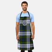 Gordon Dart Tartan Karierten Mit Monogramm Schürze (Getragen)