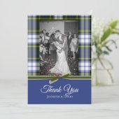 Gordon Dress Kariert Wedding Foto Danke Karte (Stehend Vorderseite)