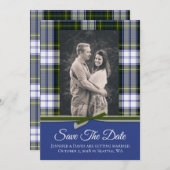 Gordon Dress Kariert Wedding Save the Date Card (Vorne/Hinten)