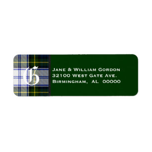 Gordon Dress Tartan Karierte Monogram Address Labe