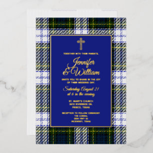 Gordon Dress Tartan Karo Hochzeit Folieneinladung