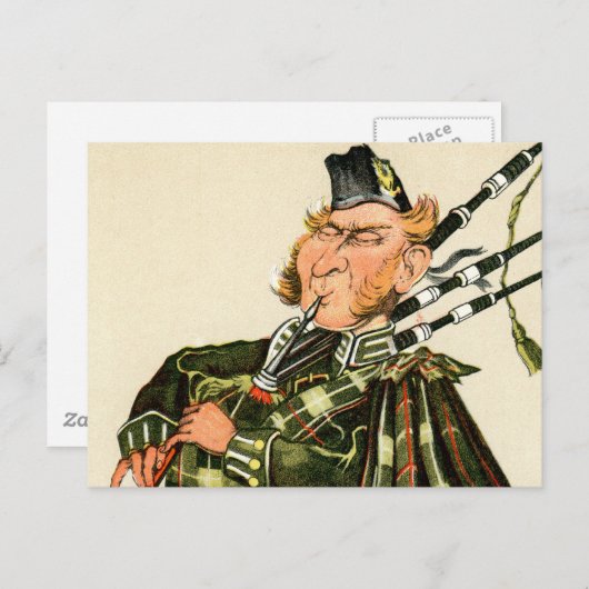 Gordon Highlanders - Piper Postkarte (Vorne/Hinten)