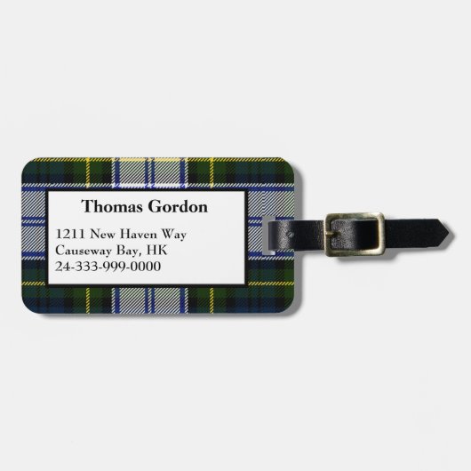 Gordon-Kleidertartan-karierter Gepäck-Umbau Gepäckanhänger (Vorderseite horizontal)