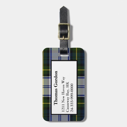 Gordon-Kleidertartan-karierter Gepäck-Umbau Gepäckanhänger (Vorderseite vertikal)