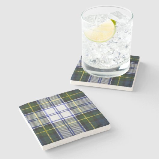 Gordon-Kleidertartan-karierter SteinUntersetzer (Seitenansicht)