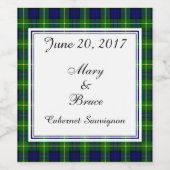 Gordon Scottish Wedding Wine Label Weinetikett (Einzelnes Label)