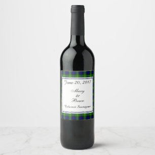 Gordon Scottish Wedding Wine Label Weinetikett