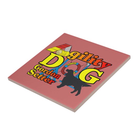Gordon Setter Agility Fliese (Seite)