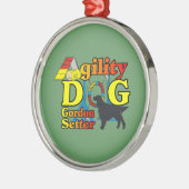 Gordon Setter Agility Silbernes Ornament (Links)