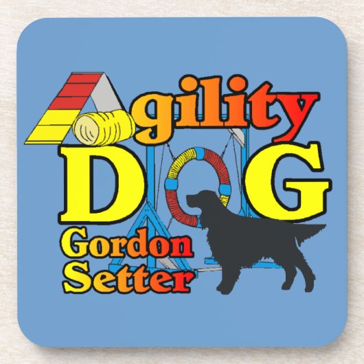 Gordon Setter Agility Untersetzer (Vorderseite)