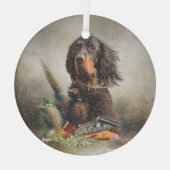 Gordon Setter art Ornament Aus Glas (Rückseite)
