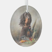 Gordon Setter art Ornament Aus Glas (Vorderseite Rechts)