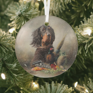 Gordon Setter art Ornament Aus Glas