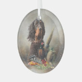 Gordon Setter art Ornament Aus Glas (Vorderseite links)
