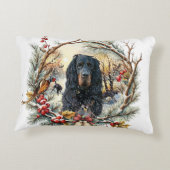 Gordon Setter Christmas Joy – Seasonal Dog Art Dekokissen (Rückseite)