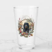 Gordon Setter Christmas Joy – Seasonal Dog Art Glas (Rückseite)