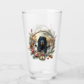 Gordon Setter Christmas Joy – Seasonal Dog Art Glas (Vorderseite)