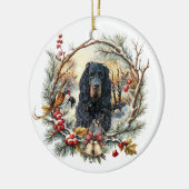 Gordon Setter Christmas Joy – Seasonal Dog Art Keramik Ornament (Links)